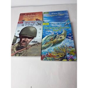 What‎ Was Where Was Lot of 4 Paperback Books D Day, Reef, Falls, Gettysburg